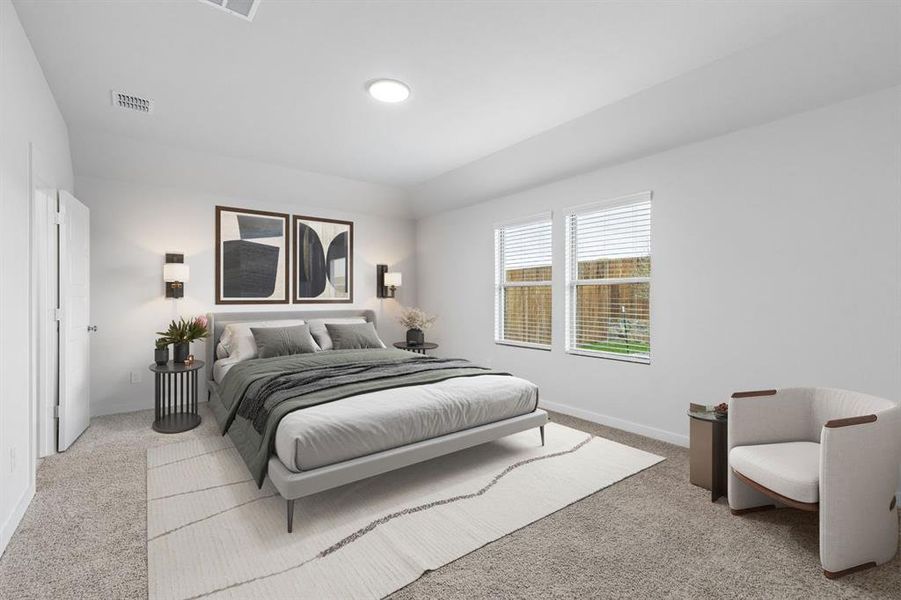 Primary Suite in the Oscar home plan by Trophy Signature Homes – REPRESENTATIVE PHOTO