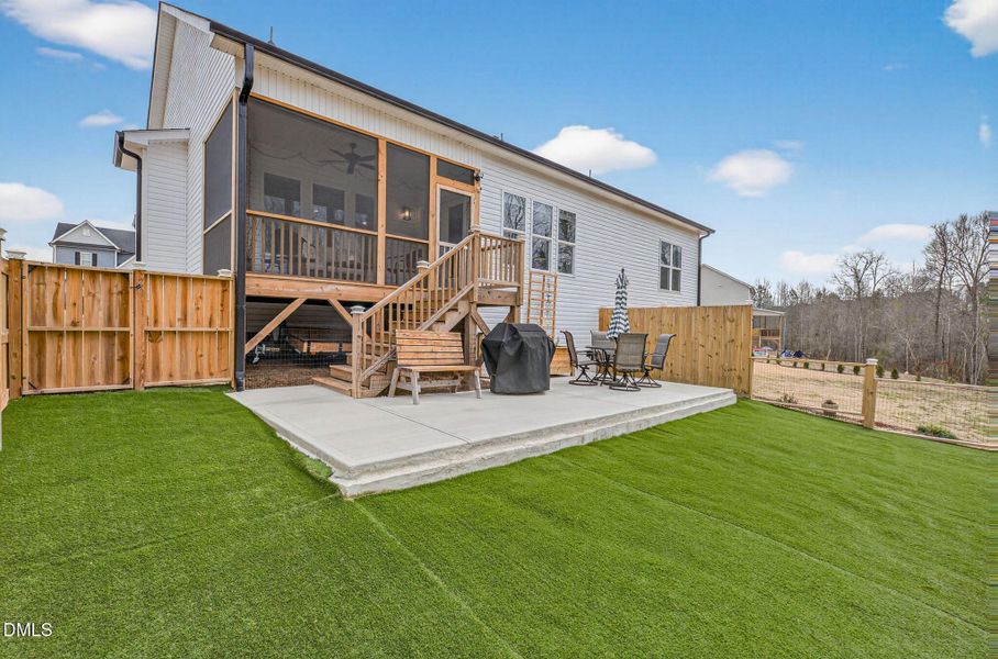 Fenced in area is perfect for pets!