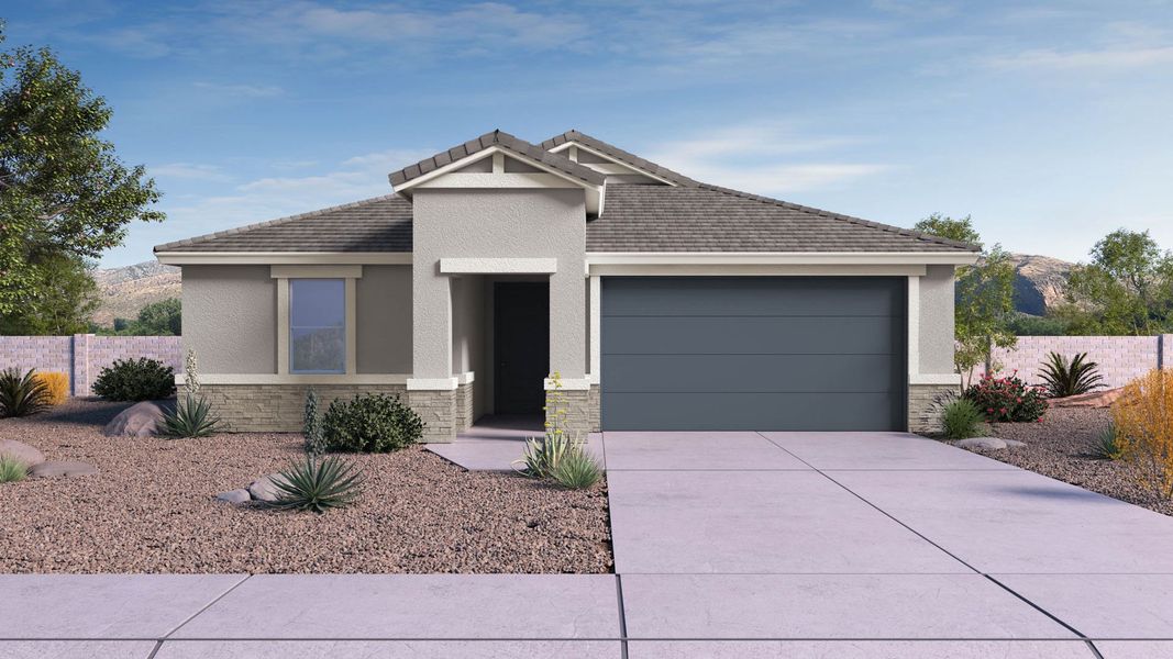 Representative exterior photo of a completed home built from the Kingston by D.R. Horton in Moonlight, Maricopa, AZ (Image 24).