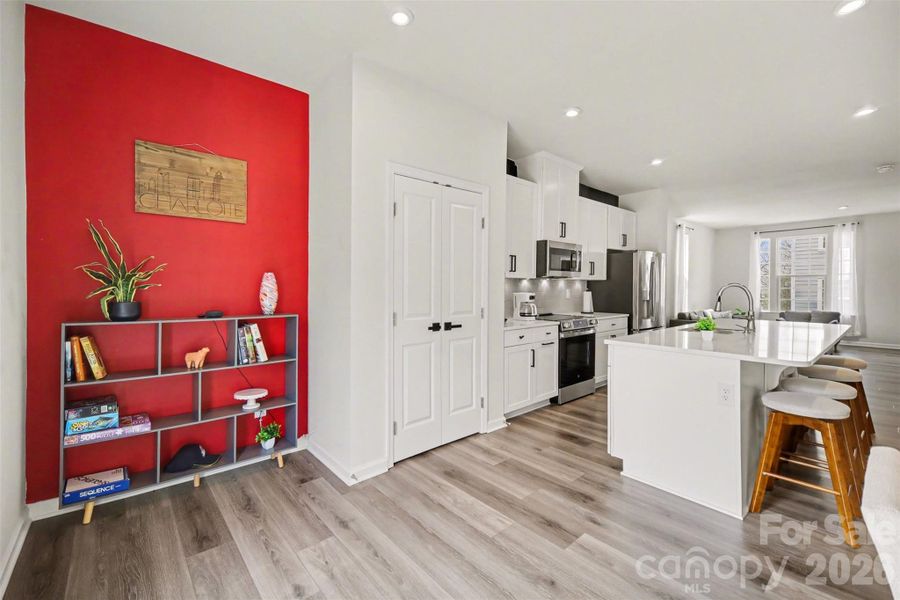 Nook area flows into the kitchen and pantry closet