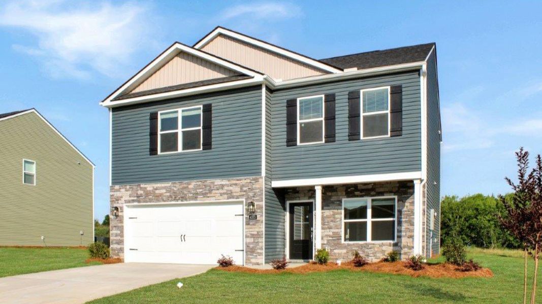 Front exterior of a new home in Lone Oaks Farm, Cleveland, TN, highlighting curb appeal (Image 2). Front exterior of a new home in Lone Oaks Farm, Cleveland, TN, highlighting curb appeal (Image 2).