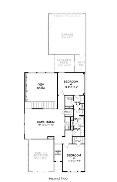 2D floor plan layout for the Skybrook by Landon Homes in Fields - East Village, Frisco, TX (Image 6).