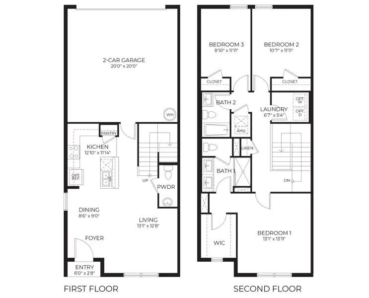 2D floor plan layout of this home in Fish Lake Cove, Kissimmee, FL (Image 2).