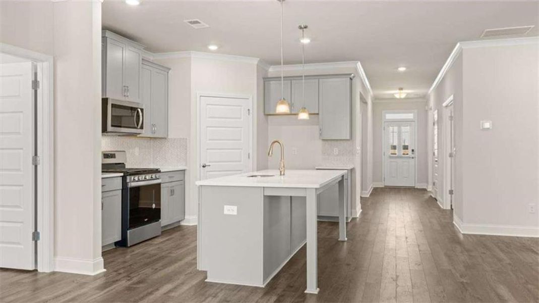 Furnished interior view inside a new home in Oak Ridge Meadows - Active Adult, Locust Grove (Image 6). Furnished interior view inside a new home in Oak Ridge Meadows - Active Adult, Locust Grove (Image 6).
