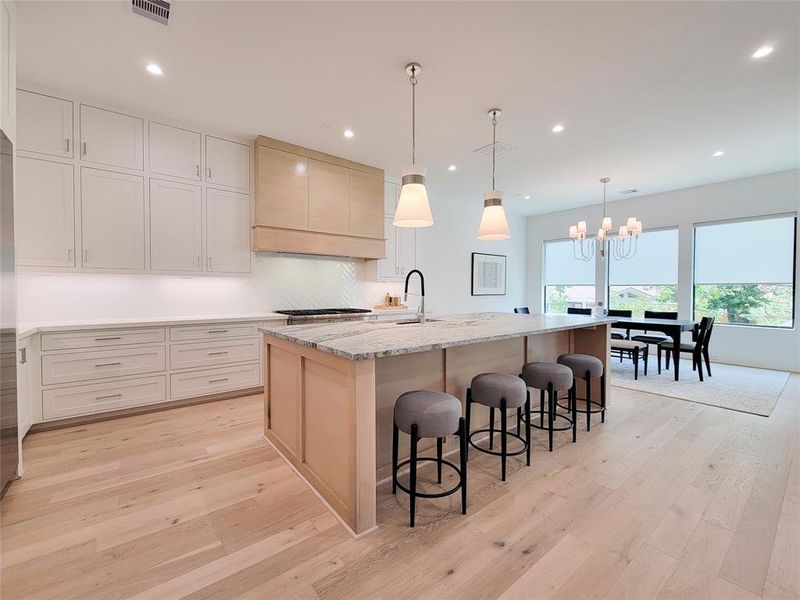 View from the kitchen toward the dining area.