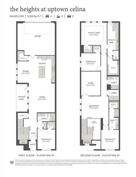 2D floor plan layout of this home in The Heights at Uptown, Celina, TX (Image 2). 2D floor plan layout of this home in The Heights at Uptown, Celina, TX (Image 2).