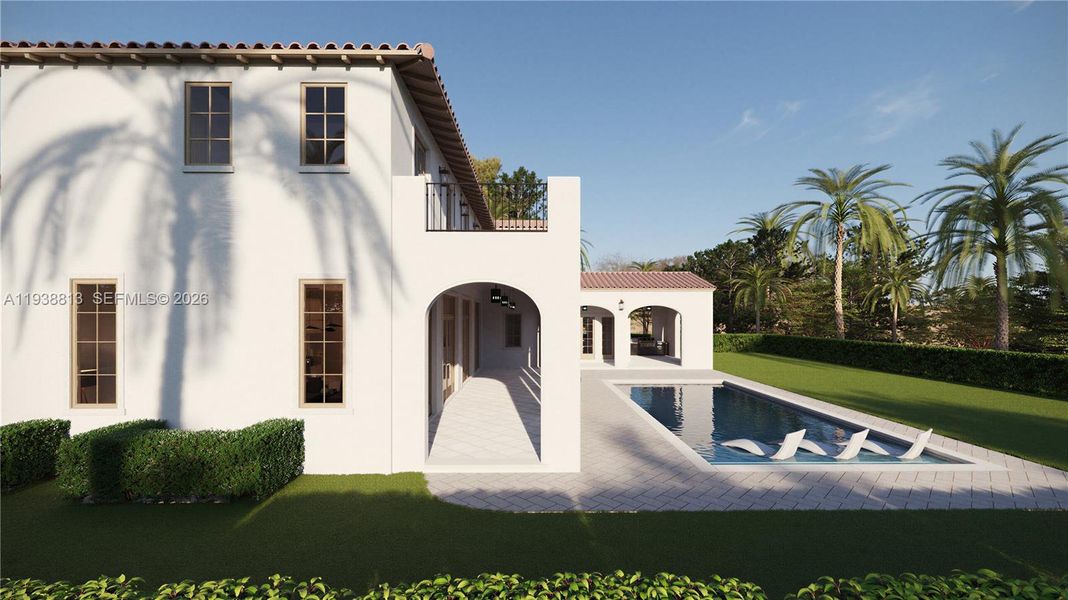 Exterior details and patio area of a home in , Coral Gables (Image 12). Exterior details and patio area of a home in , Coral Gables (Image 12).