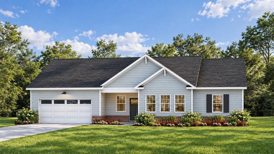 Representative exterior photo of a completed home built from the Mills by D.R. Horton in Fairhaven, Statesboro, GA (Image 1). Representative exterior photo of a completed home built from the Mills by D.R. Horton in Fairhaven, Statesboro, GA (Image 1).