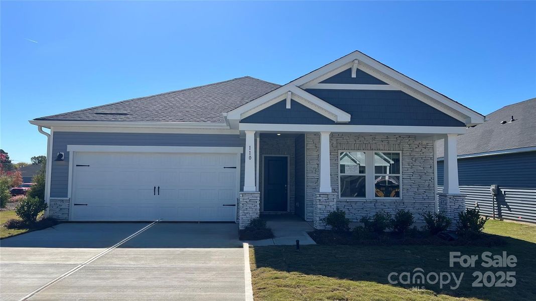 Front exterior of a new home in Oxford Station, Salisbury, NC, highlighting curb appeal (Image 2).