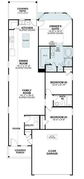 2D floor plan layout of this home in Pinewood at Grand Texas, New Caney, TX (Image 3).