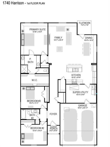 2D floor plan layout of this home in Eastridge, McKinney, TX (Image 5). 2D floor plan layout of this home in Eastridge, McKinney, TX (Image 5).
