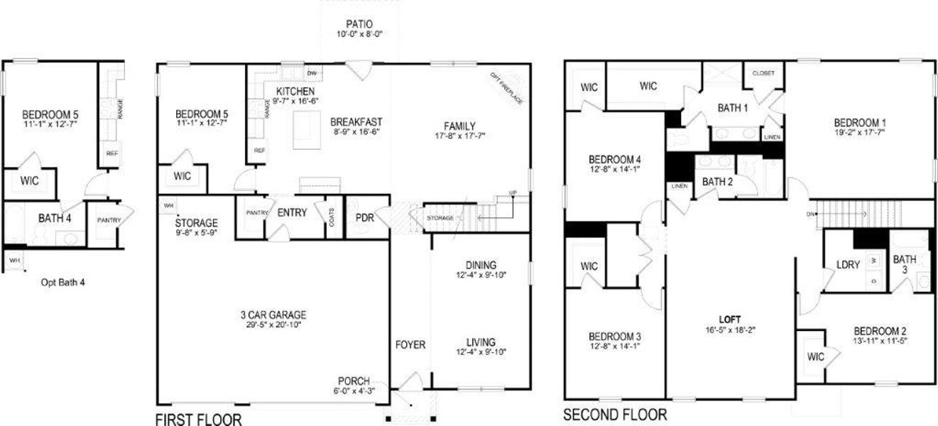 2D floor plan layout for the Mansfield by D.R. Horton in Prairie Pass, Apison, TN (Image 3). 2D floor plan layout for the Mansfield by D.R. Horton in Prairie Pass, Apison, TN (Image 3).