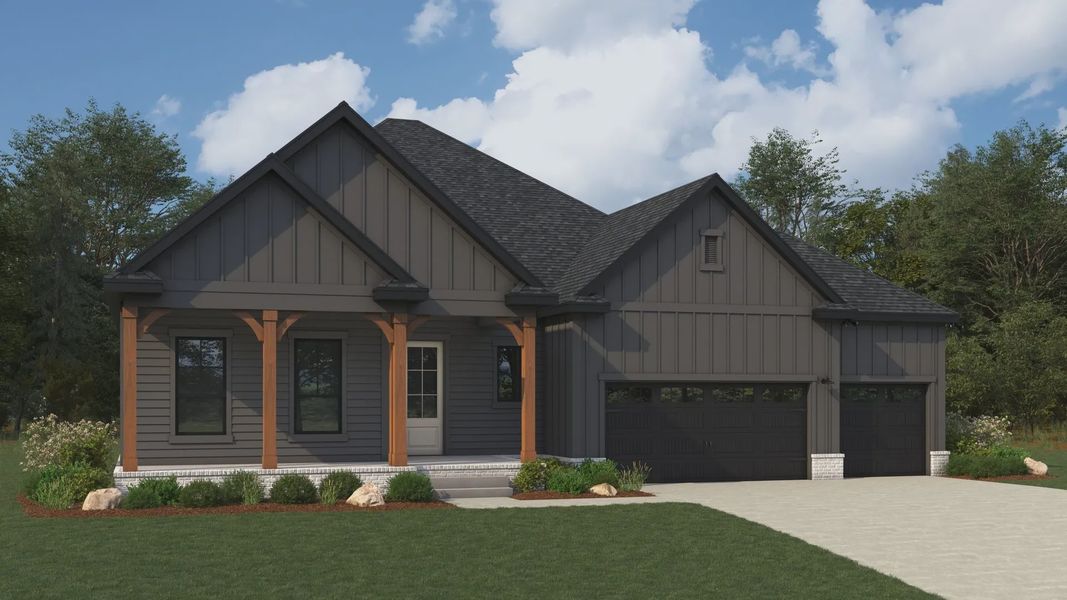 Front exterior of a new home in Brush Creek, Fairview, TN, highlighting curb appeal (Image 22).