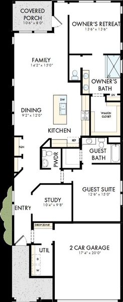 2D floor plan layout of this home in Kissing Tree – Grove Series, San Marcos, TX (Image 2). 2D floor plan layout of this home in Kissing Tree – Grove Series, San Marcos, TX (Image 2).