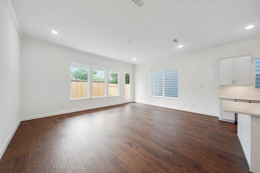 Representative unfurnished interior of a home built from the Amsterdam by Sandcastle Homes in Montrose, Houston (Image 22). Representative unfurnished interior of a home built from the Amsterdam by Sandcastle Homes in Montrose, Houston (Image 22).