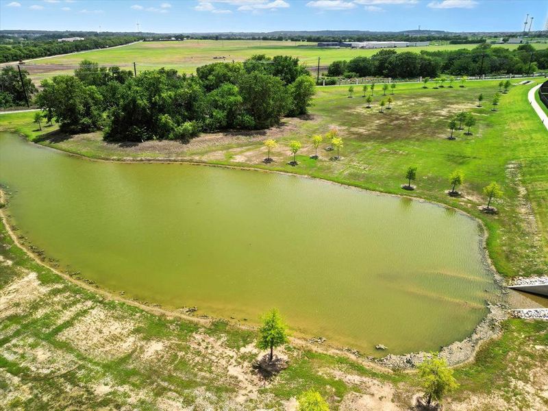Pond located by the home in the community, trails around for walking and leads past community center