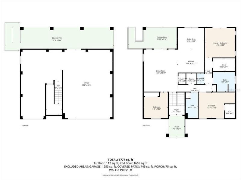 2D floor plan layout of this home in , Hernando Beach, FL (Image 6).