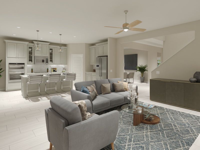 Furnished interior view inside a new home in Ridgehaven - Reserve Series, Ormond Beach (Image 3).