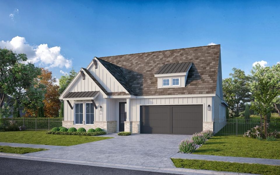 Representative exterior photo of a completed home built from the The Catalina by Stonefield Homes in The Highlands, Rockwall, TX (Image 33).