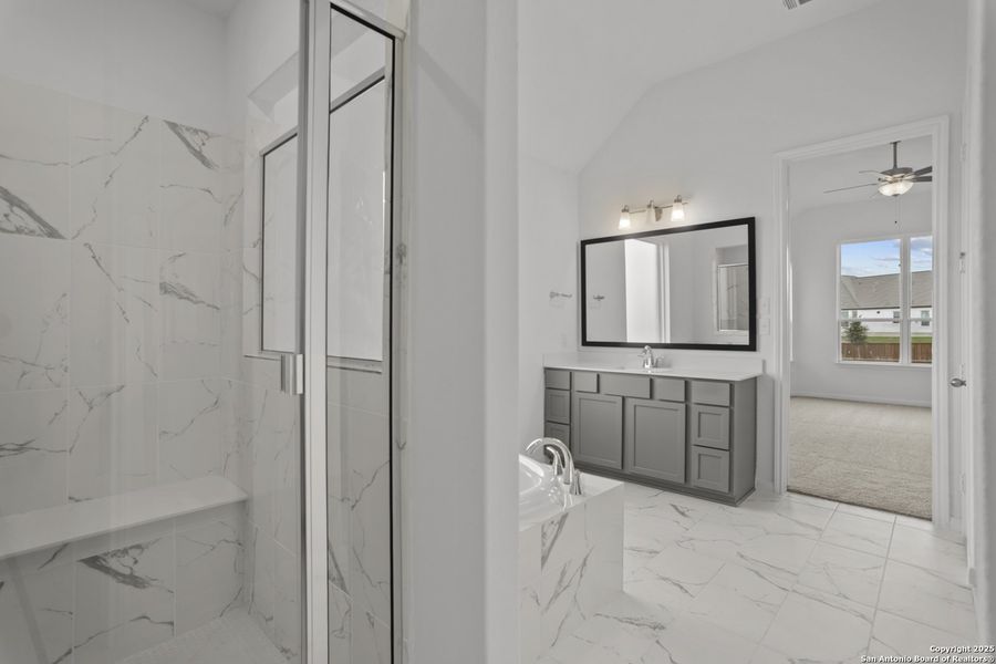 Furnished interior view inside a new home in Homestead 75', Schertz (Image 13).