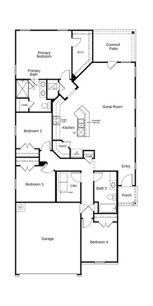 2D floor plan layout of this home in Stoney Chase, Del Valle, TX (Image 3).