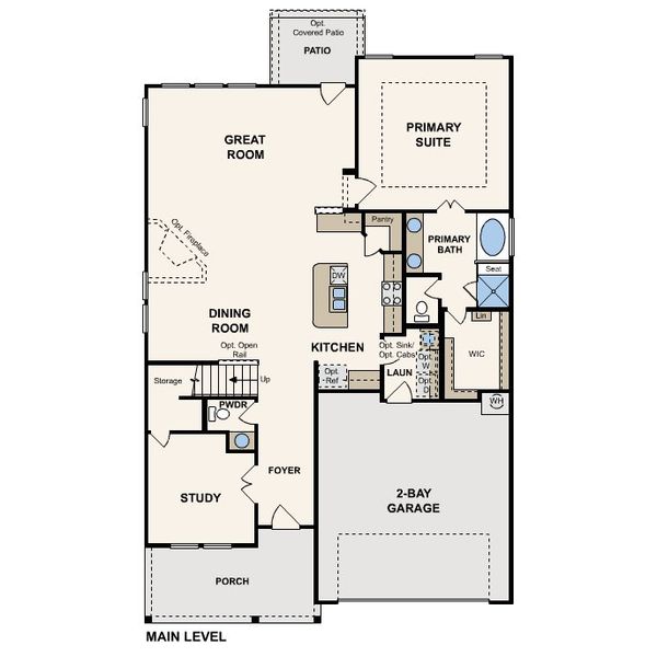 2D floor plan layout for the Mayfair by Century Communities in Liberty Collection at Fulshear Lakes, Fulshear, TX (Image 3).