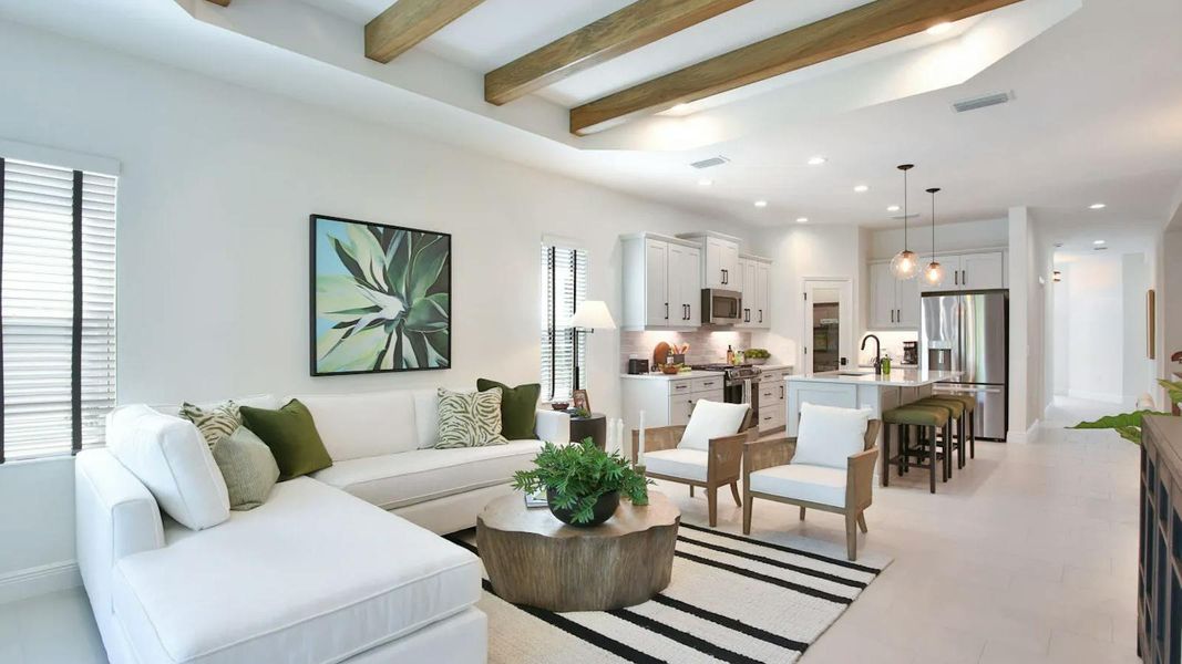 Furnished interior view inside a new home in Boca Royale Golf & Country Club Real Estate and Homes for Sale in Englewood, FL - Neal Communities, Englewood (Image 13). Furnished interior view inside a new home in Boca Royale Golf & Country Club Real Estate and Homes for Sale in Englewood, FL - Neal Communities, Englewood (Image 13).