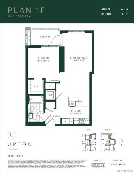 2D floor plan layout of this home in Upton Residences, Denver, CO (Image 3). 2D floor plan layout of this home in Upton Residences, Denver, CO (Image 3).