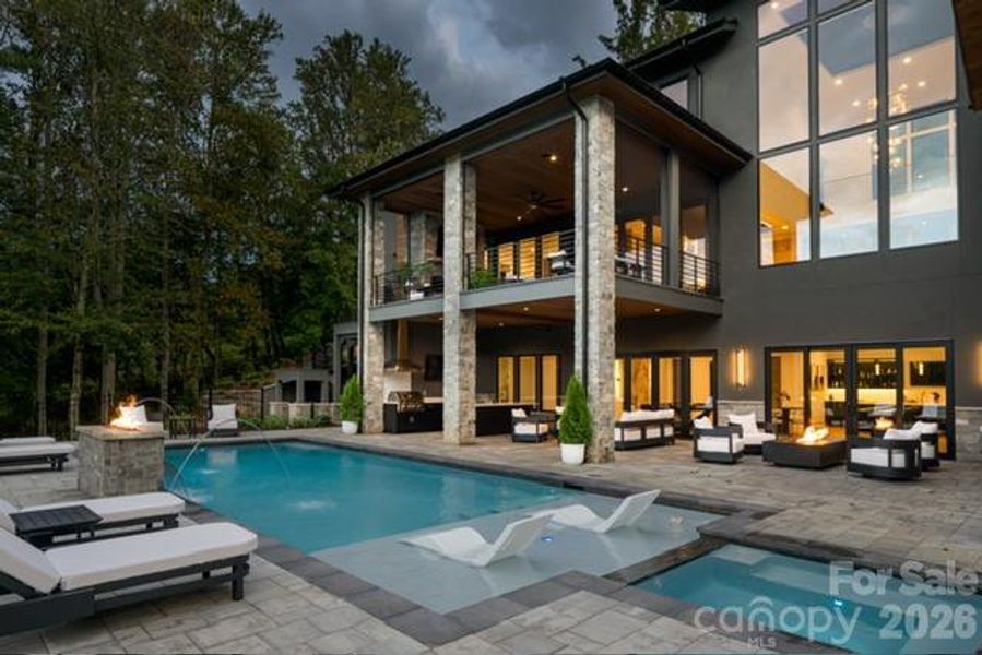 Exterior details and patio area of a home in , Arden (Image 3).