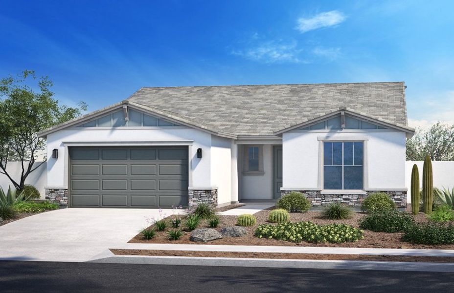Representative exterior photo of a completed home built from the 2492 by Homes by Towne in Stonefield, Surprise, AZ (Image 5). Representative exterior photo of a completed home built from the 2492 by Homes by Towne in Stonefield, Surprise, AZ (Image 5).