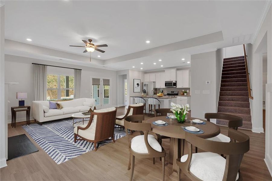 Furnished interior view inside a new home in Heritage Pointe at The Georgian, Villa Rica (Image 27).