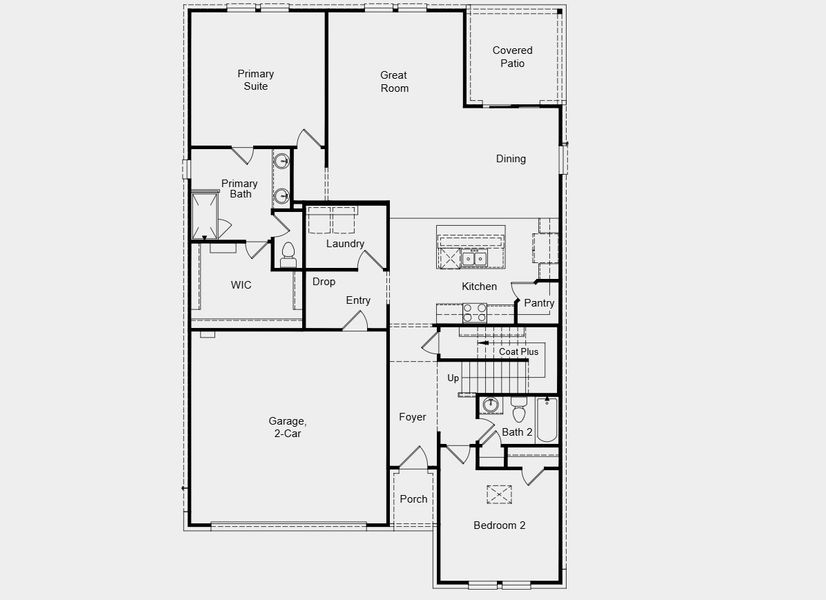 2D floor plan layout for the Sparrow by Taylor Morrison in Turner's Crossing 50s, Austin, TX (Image 3).