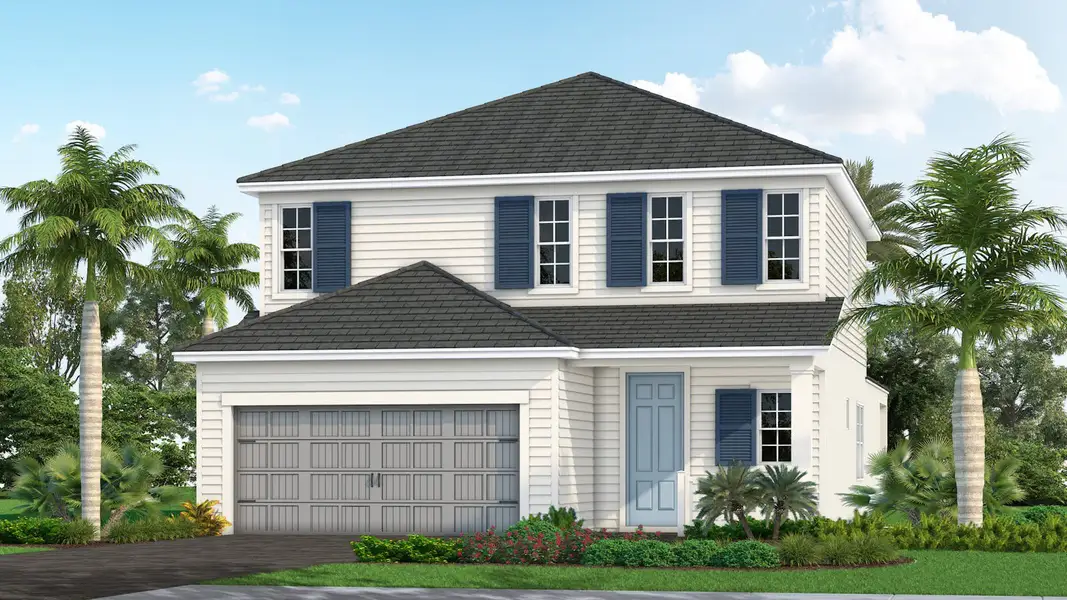 Front exterior of a new home in Palmera, Venice, FL, highlighting curb appeal (Image 1). Front exterior of a new home in Palmera, Venice, FL, highlighting curb appeal (Image 1).