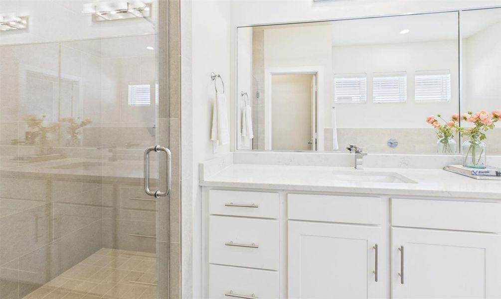 Explore the beautiful primary bath