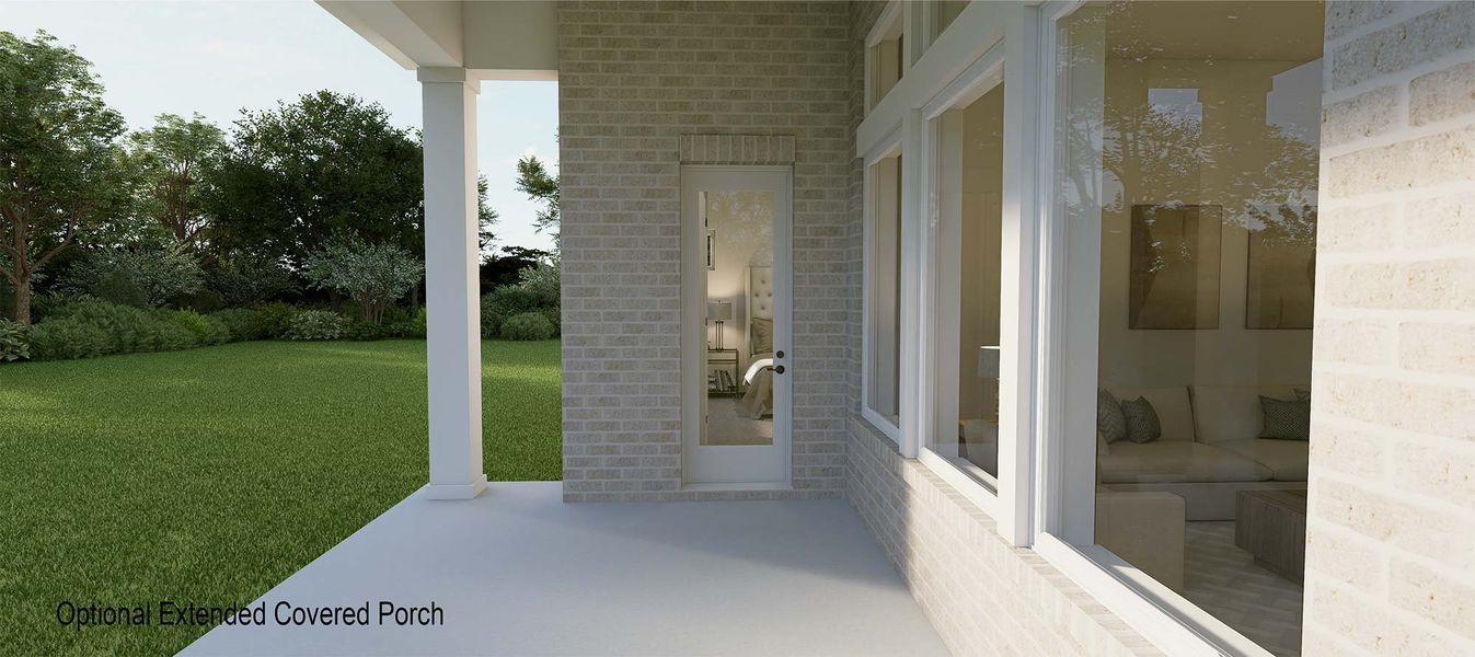Representative exterior details of a home built from the The Crystal Beach by David Weekley Homes in The Colony 50', Bastrop (Image 4).