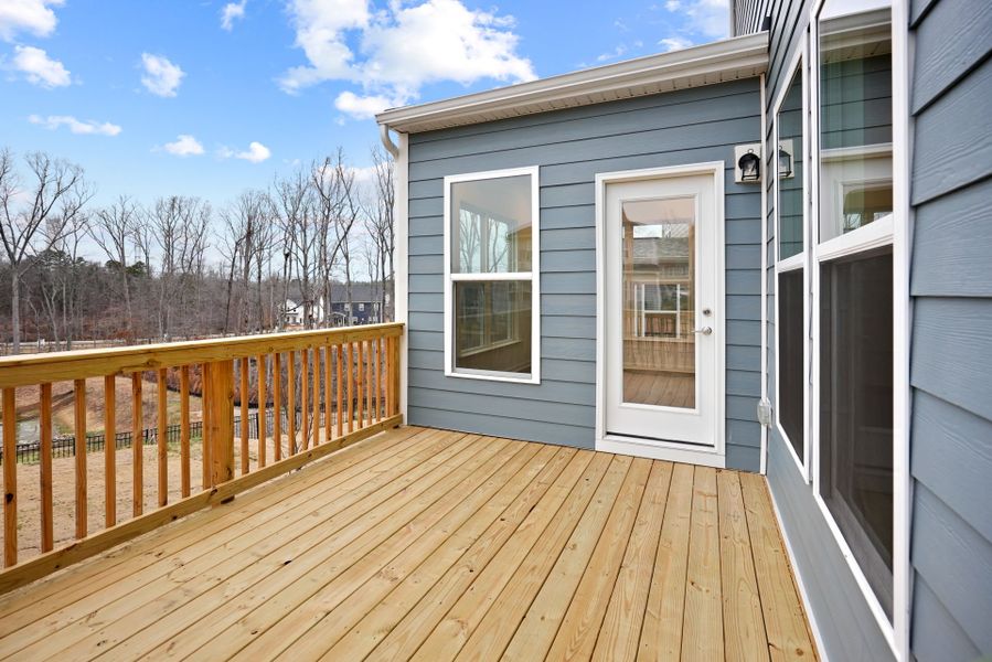 Exterior details and patio area of a home in Bryton, Huntersville (Image 3).