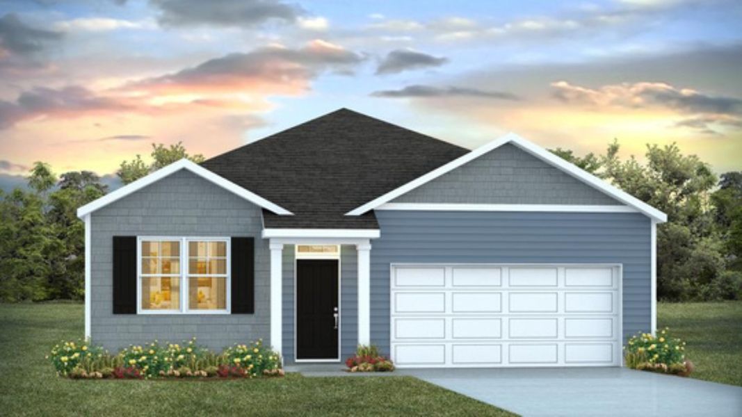 Representative exterior photo of a completed home built from the ARIA by D.R. Horton in The Ranch, Holly Hill, SC (Image 1).