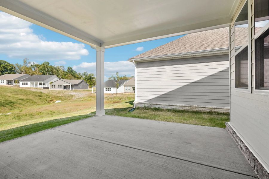Exterior details and patio area of a home in Cedars at Cane Ridge | 55+ Community, Antioch (Image 25).