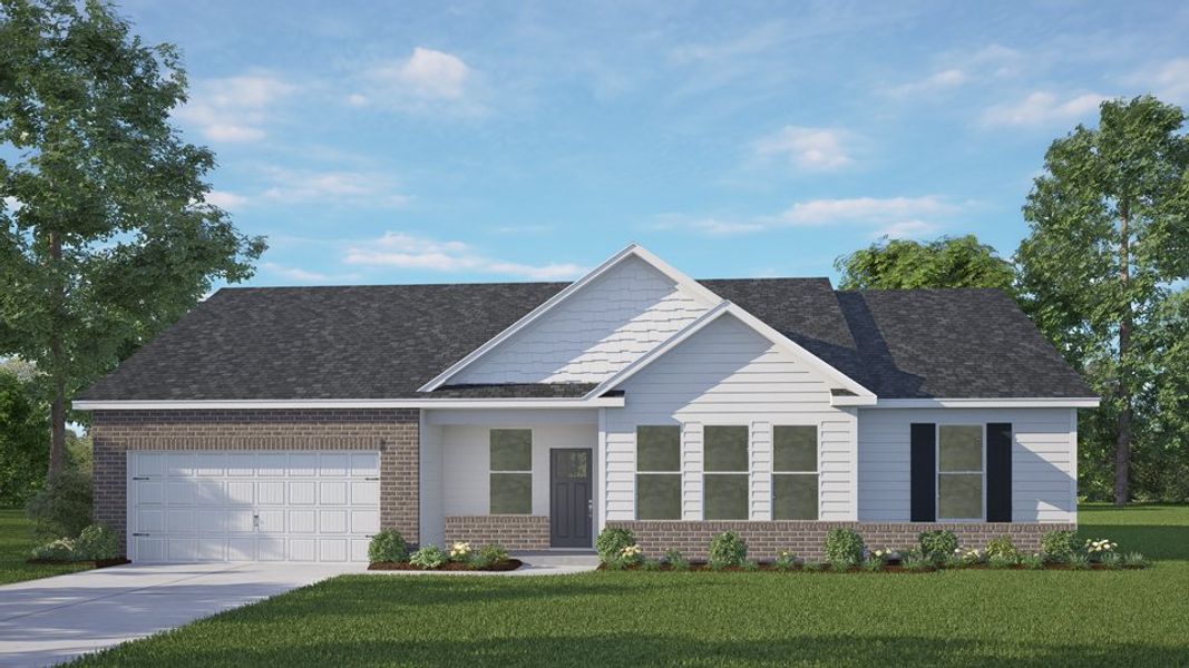 Representative exterior photo of a completed home built from the Mills by D.R. Horton in Beaver Dam Crossing, Bailey, NC (Image 5).