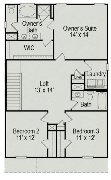 2D floor plan layout of this home in Winston Place, Gallatin, TN (Image 4).