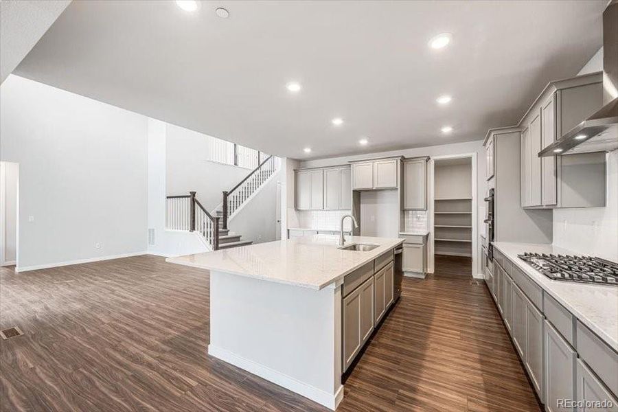 Furnished interior view inside a new home in Prestige Collection at Parkdale Commons, Erie (Image 11). Furnished interior view inside a new home in Prestige Collection at Parkdale Commons, Erie (Image 11).