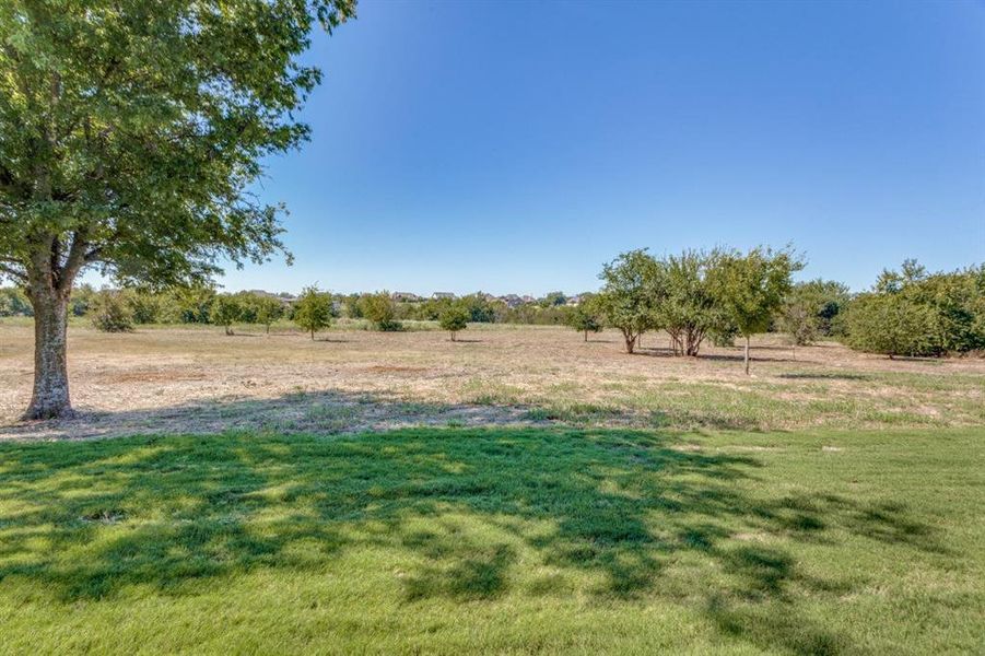 View of yard with a rural view