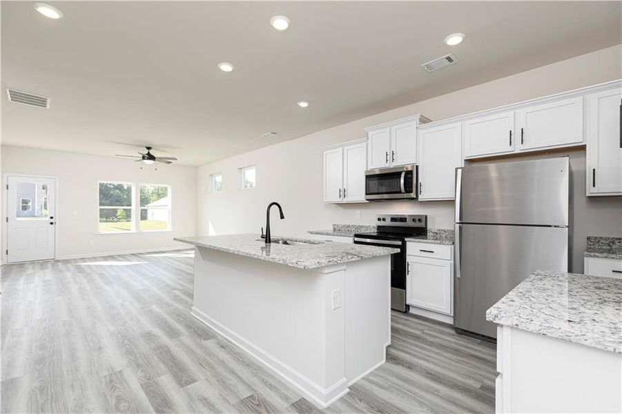 Furnished interior view inside a new home in Lake Preserve at Jackson Trail, Jefferson (Image 8). Furnished interior view inside a new home in Lake Preserve at Jackson Trail, Jefferson (Image 8).