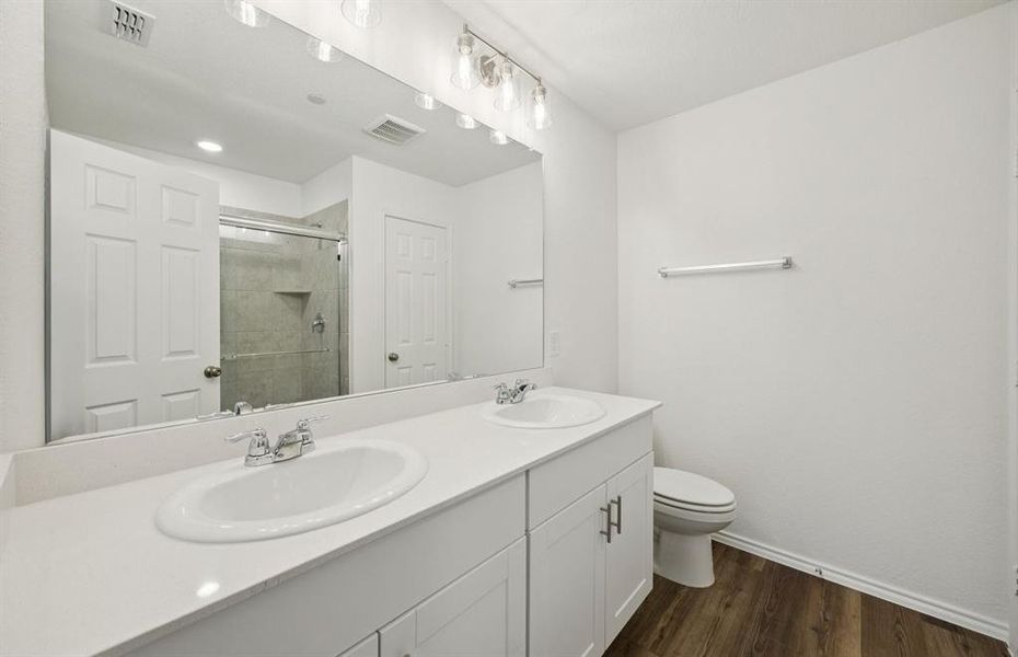 Owner's private bath with double vanity Owner's private bath with double vanity