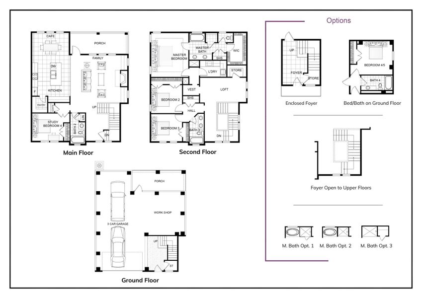 2D floor plan layout of this home in Harbor Oaks Marina, Myrtle Beach, SC (Image 4).