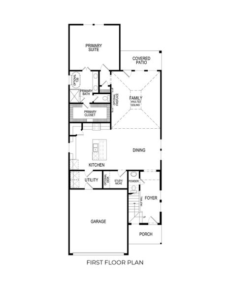 2D floor plan layout for the Harrison F by First Texas Homes in Westside Preserve, Midlothian, TX (Image 5).