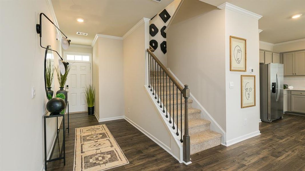Furnished interior view inside a new home in Rosewood Farms, Acworth (Image 7). Furnished interior view inside a new home in Rosewood Farms, Acworth (Image 7).