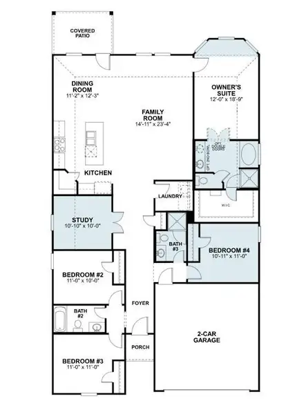 2D floor plan layout of this home in Moran Ranch, Willis, TX (Image 5).