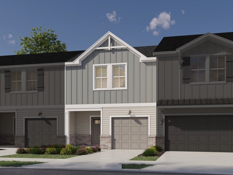 Representative exterior photo of a completed home built from the Anderson by Meritage Homes in Greystone - Parc Townhomes, Smyrna, TN (Image 10).