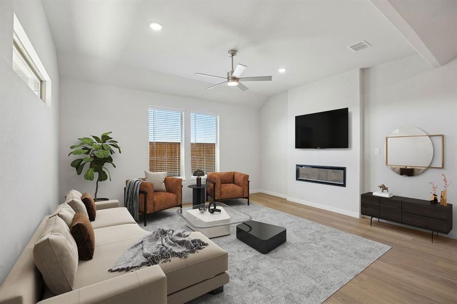 Living Room in the Wimbledon home plan by Trophy Signature Homes – REPRESENTATIVE PHOTO